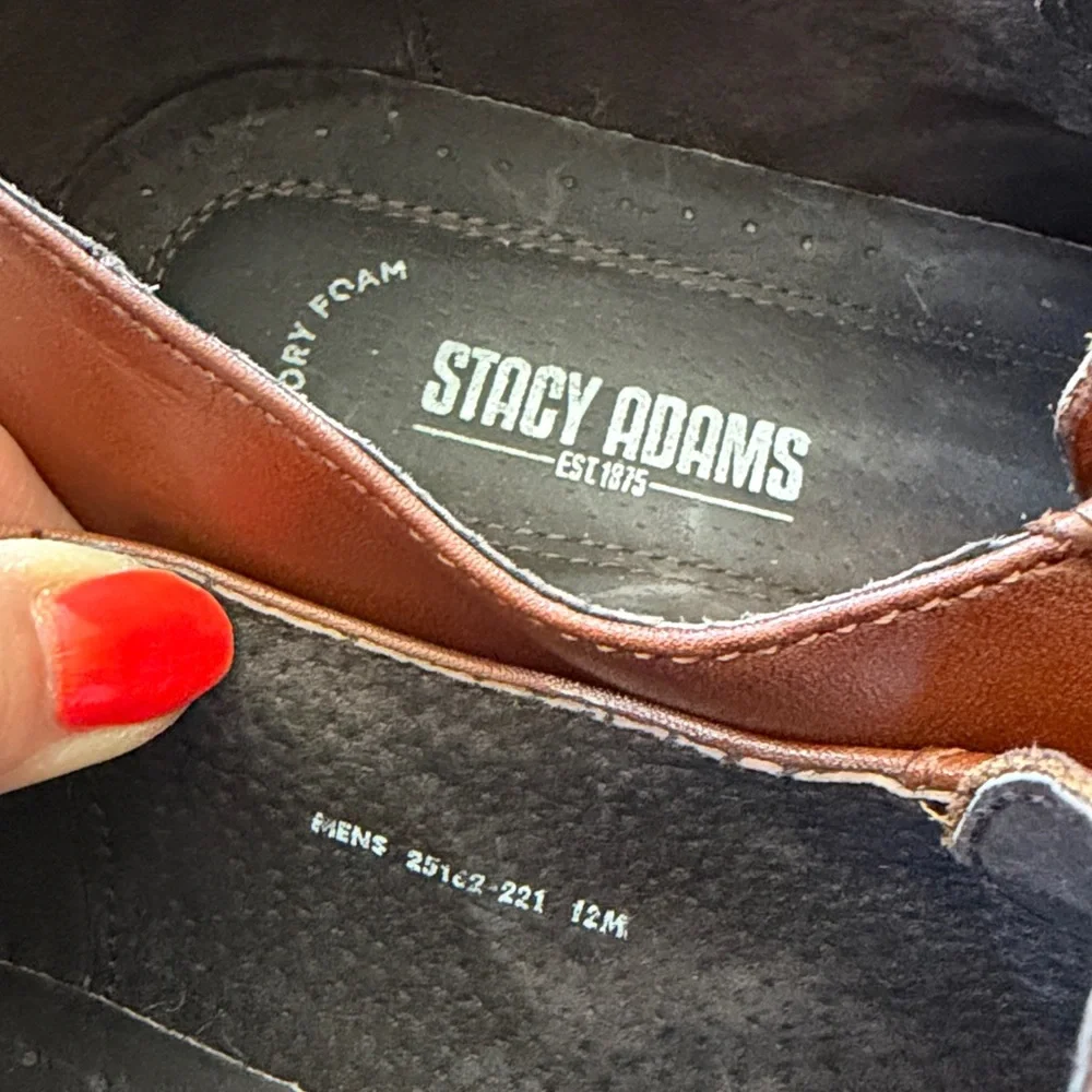 Stacy Adam’s cognac leather monk strap loafer dress shoe 12M - Picture 3 of 13